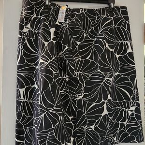 Talbots Black and White Floral Skirt